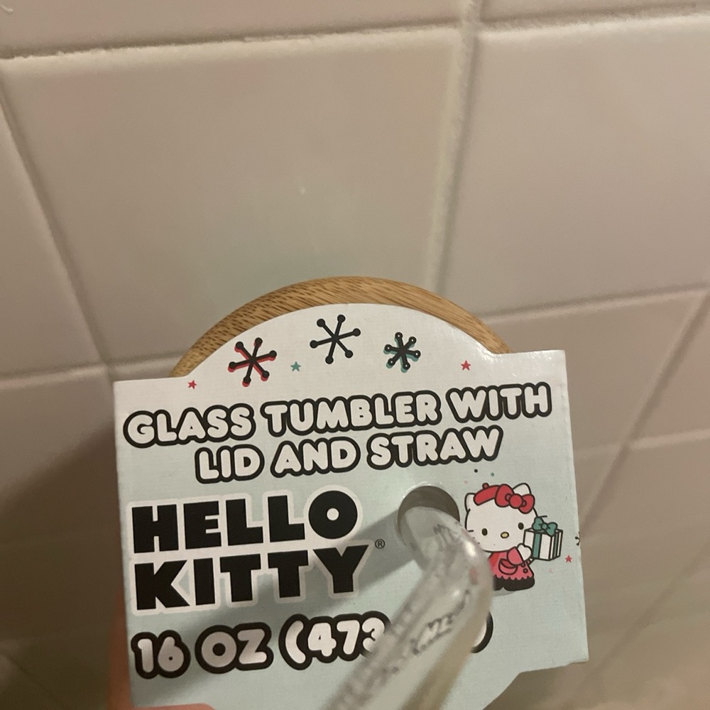 hello kitty glass tumbler brand new